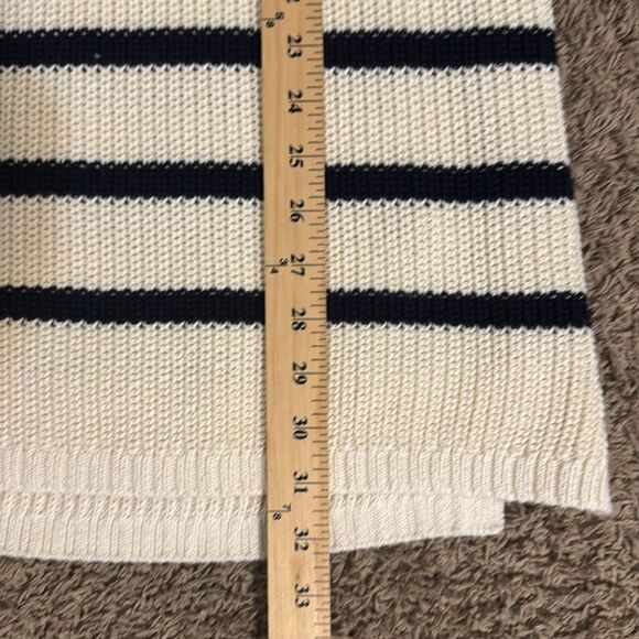 Talbots Striped Knit Cotton Roll Neck Sweater size M Nautical Fisherman Preppy - Picture 3 of 7
